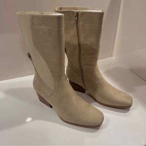 Pierre Dumas Dance-4 Tan Suede Mid-Calf Boots NWTB